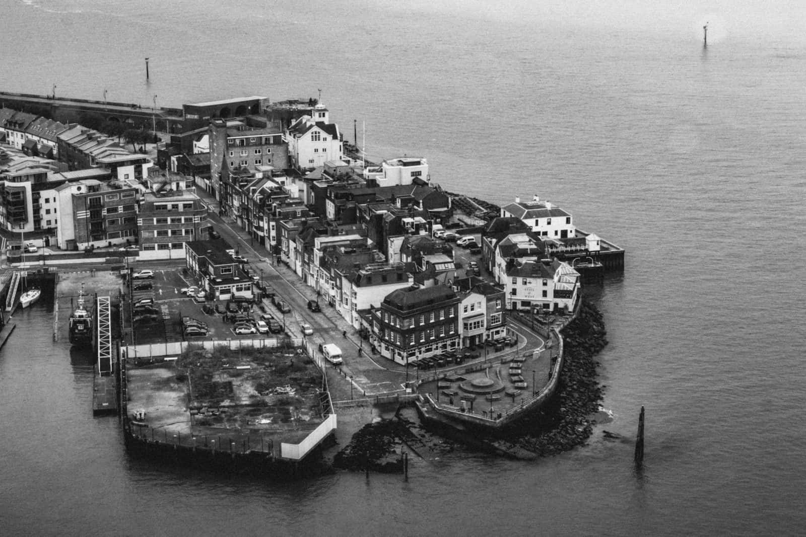Portsmouth's waterfront seen from the harbour